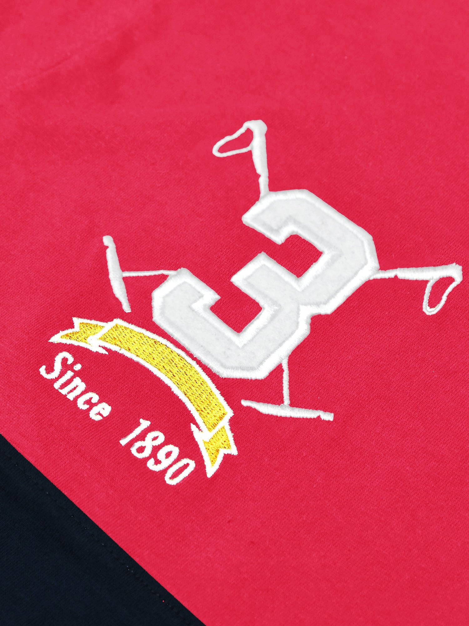 U.S.P.A Long Sleeve Polo Shirt For Men-Dark Red & Navy-SP6448