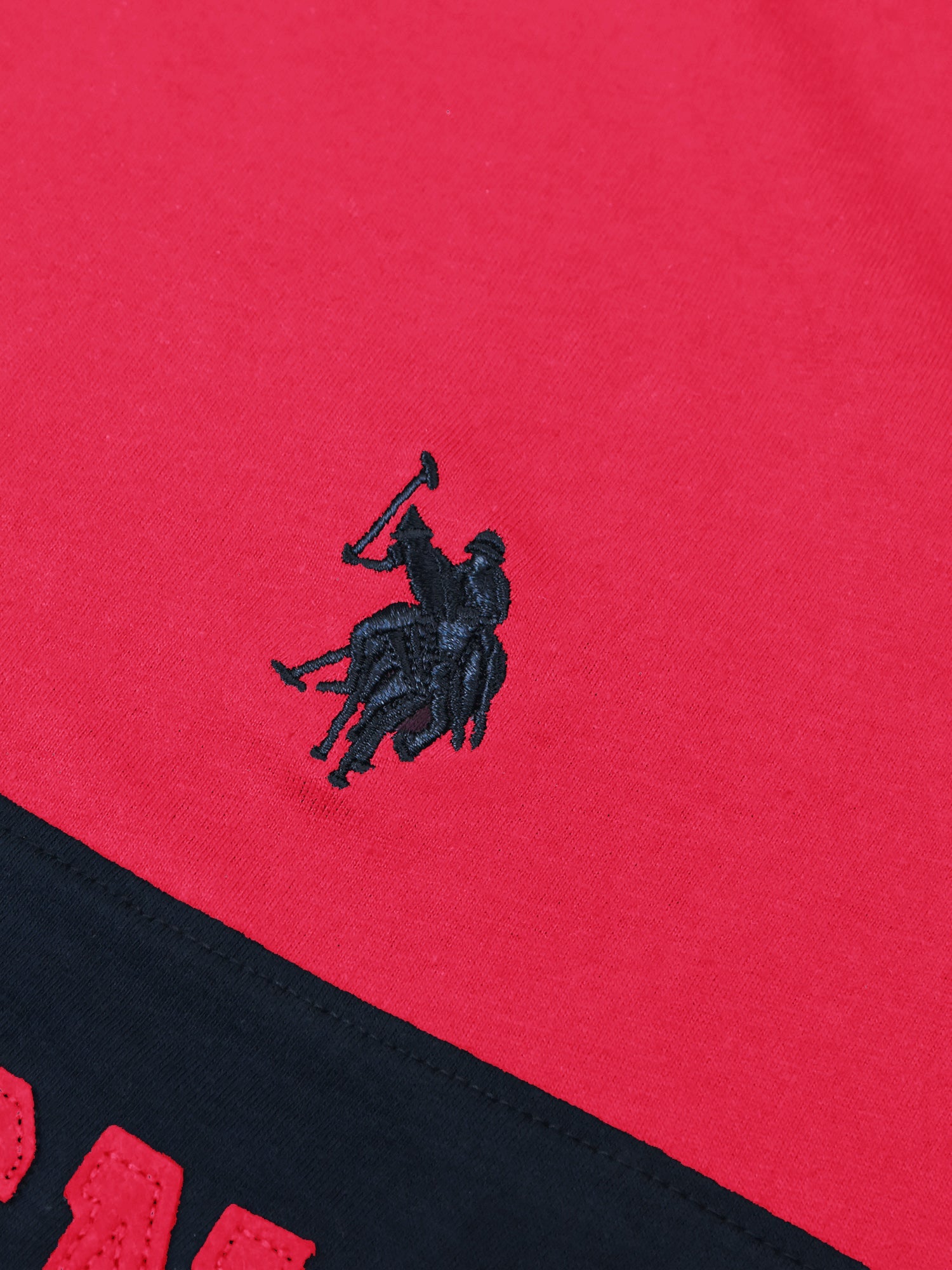 U.S.P.A Long Sleeve Polo Shirt For Men-Dark Red & Navy-SP6448