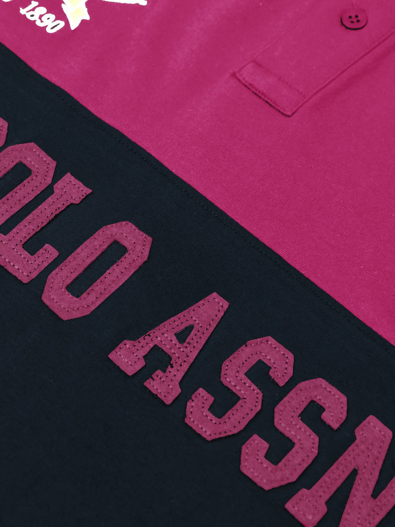 U.S.P.A Polo Shirt For Men-Magenta & Navy-RT49