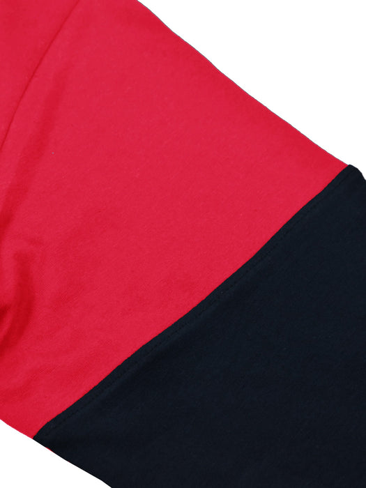 U.S.P.A Long Sleeve Polo Shirt For Men-Dark Pink & Navy-SP6448