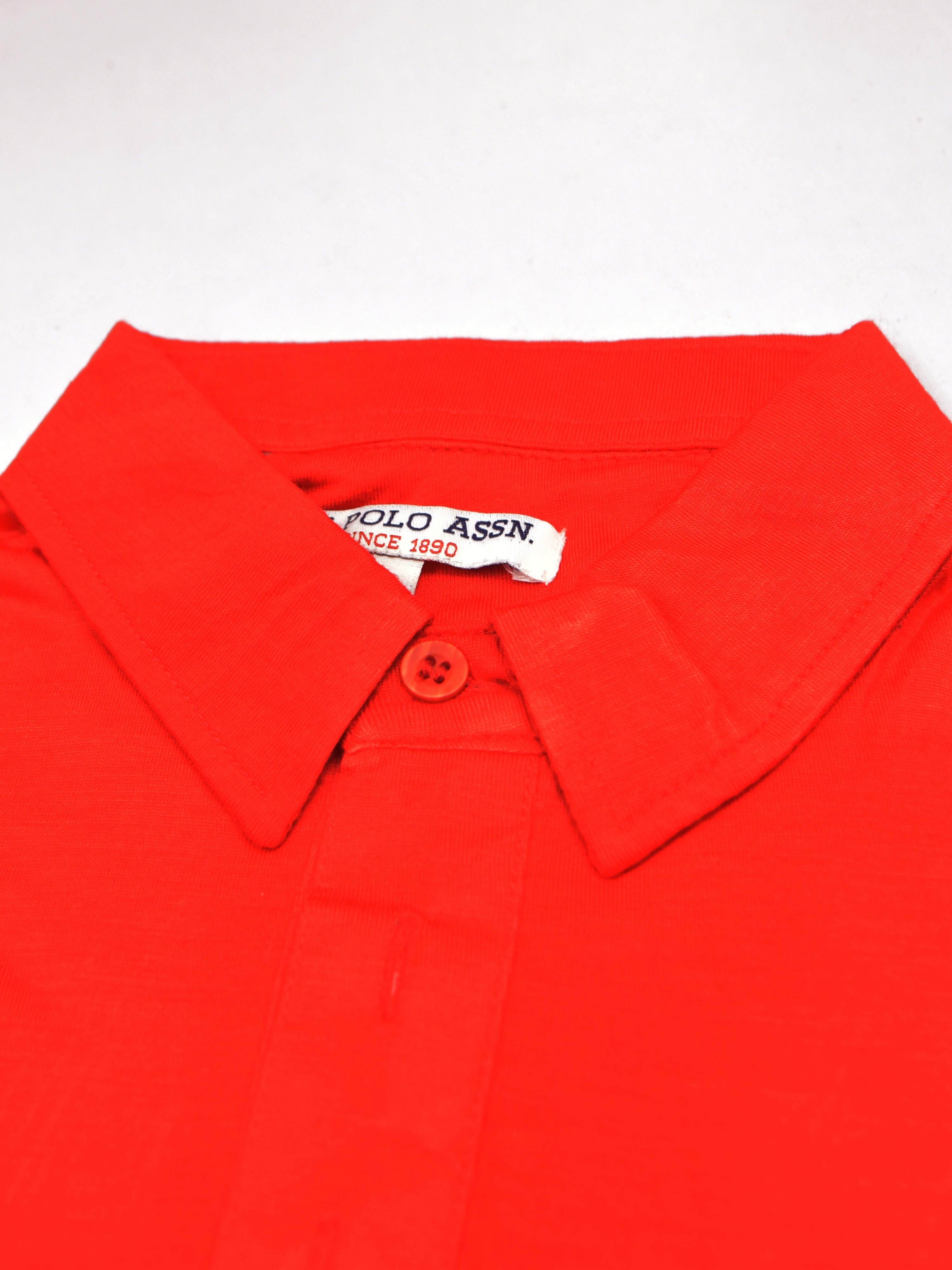 U.S.P.A Long Sleeve Polo Shirt For Men-Red & Navy-SP6435