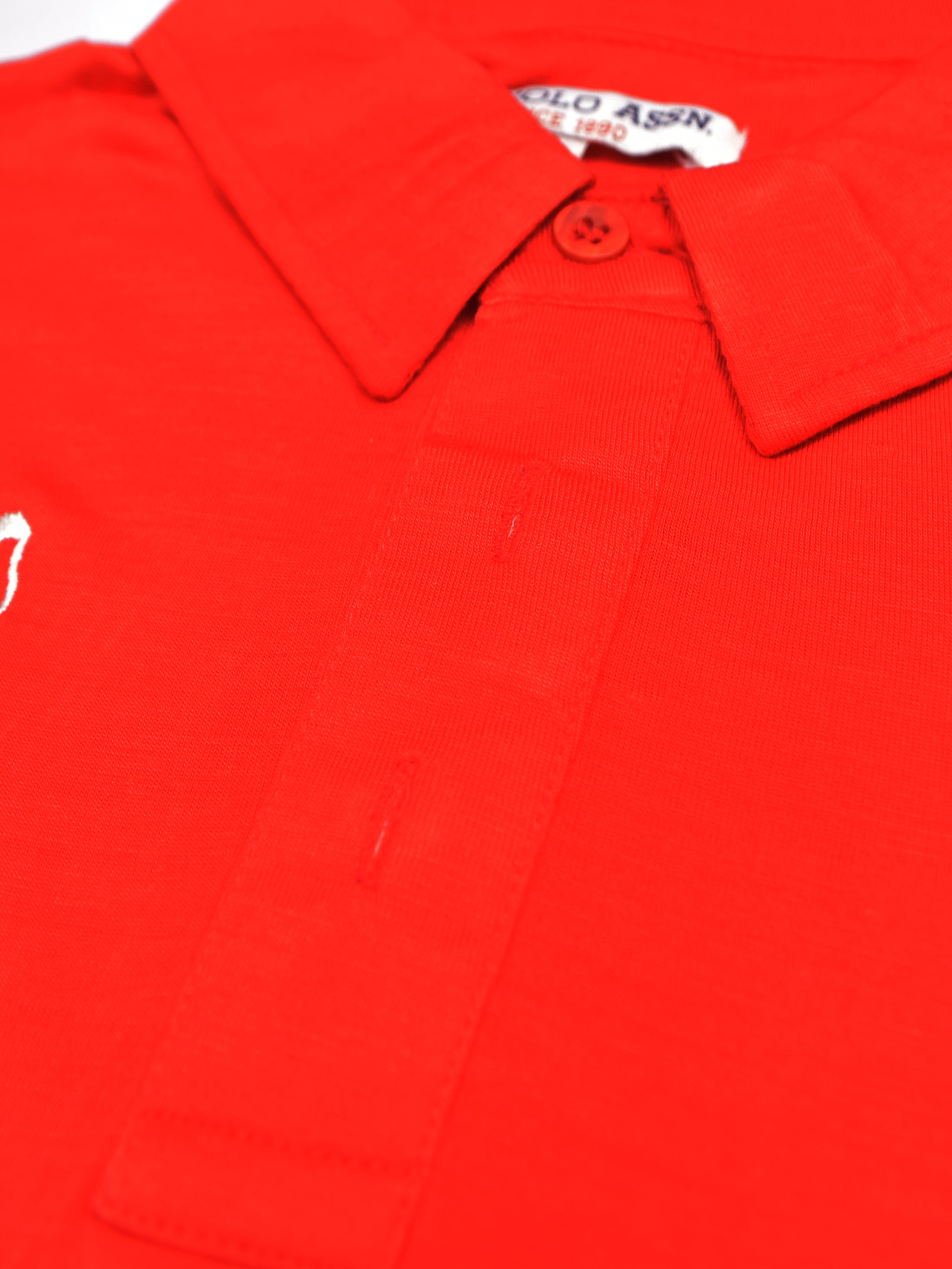 U.S.P.A Long Sleeve Polo Shirt For Men-Red & Navy-SP6435