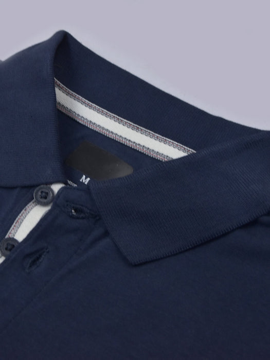 Nxt Single Jersey Half Sleeve Polo For Men-Navy-RT797