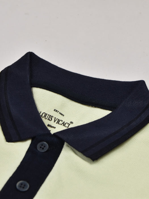Summer Polo Shirt For Men-Off White & Navy-RT21
