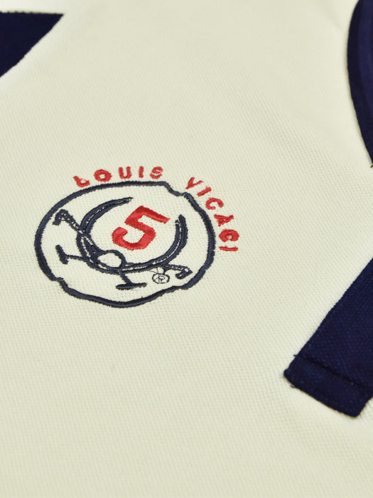 LV Summer Polo Shirt For Men-Off White & Dark Navy-RT2373