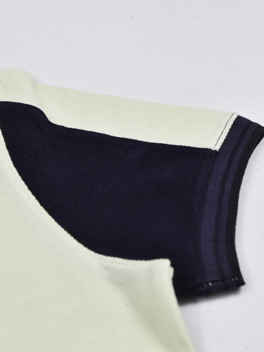 Summer Polo Shirt For Men-Off White & Navy-RT21