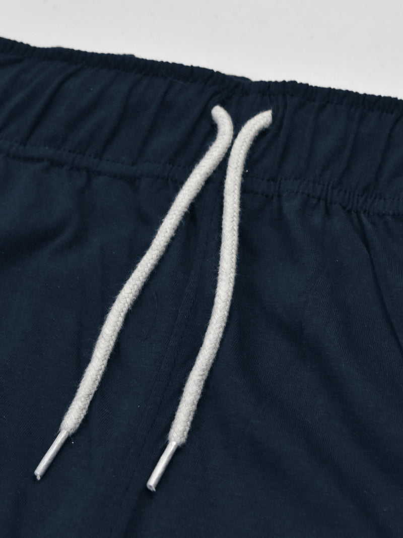 Summer Single Jersey Slim Fit Trouser For Men-Navy With Grey Pannel-RT108