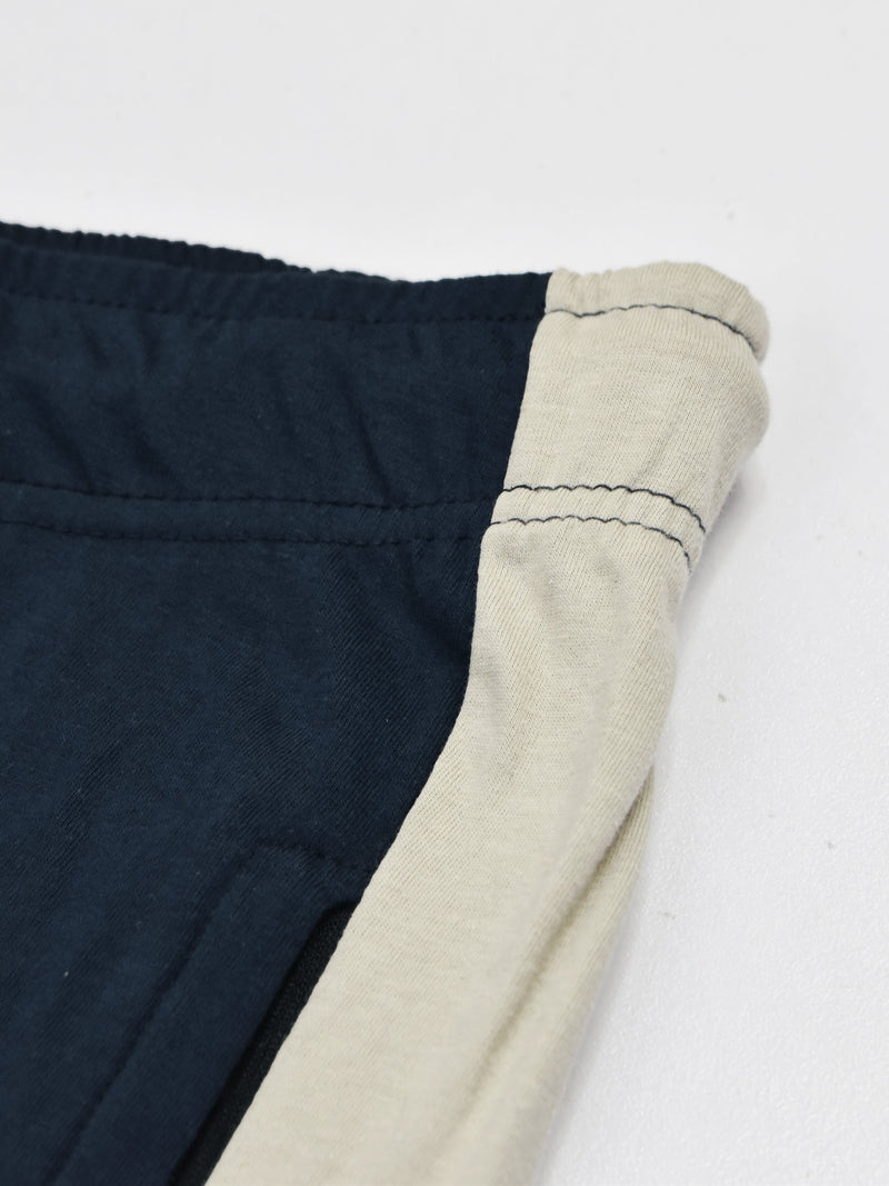 Summer Single Jersey Slim Fit Trouser For Men-Navy With Skin Pannel-RT2093