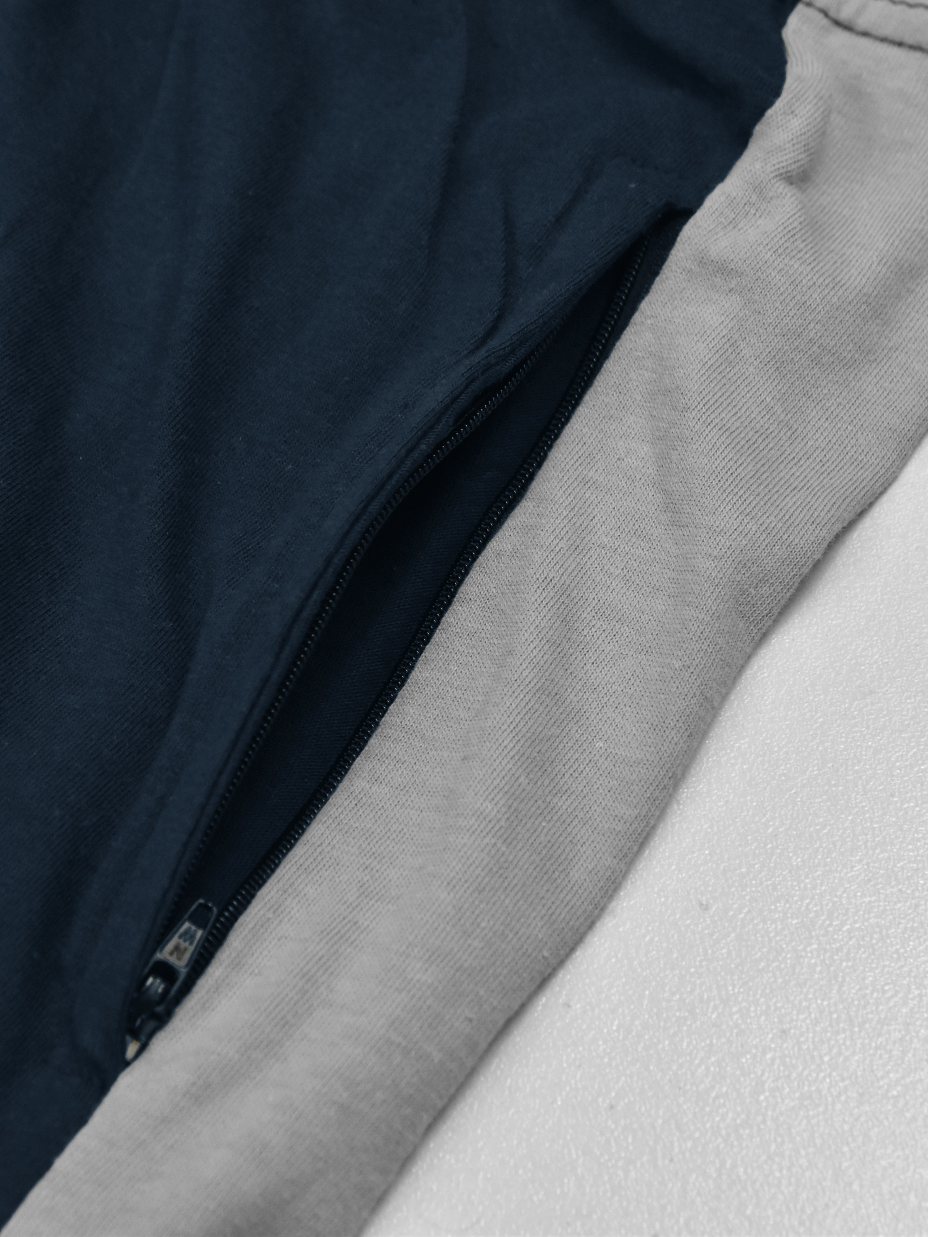 Summer Single Jersey Slim Fit Trouser For Men-Navy With Grey Pannel-RT108