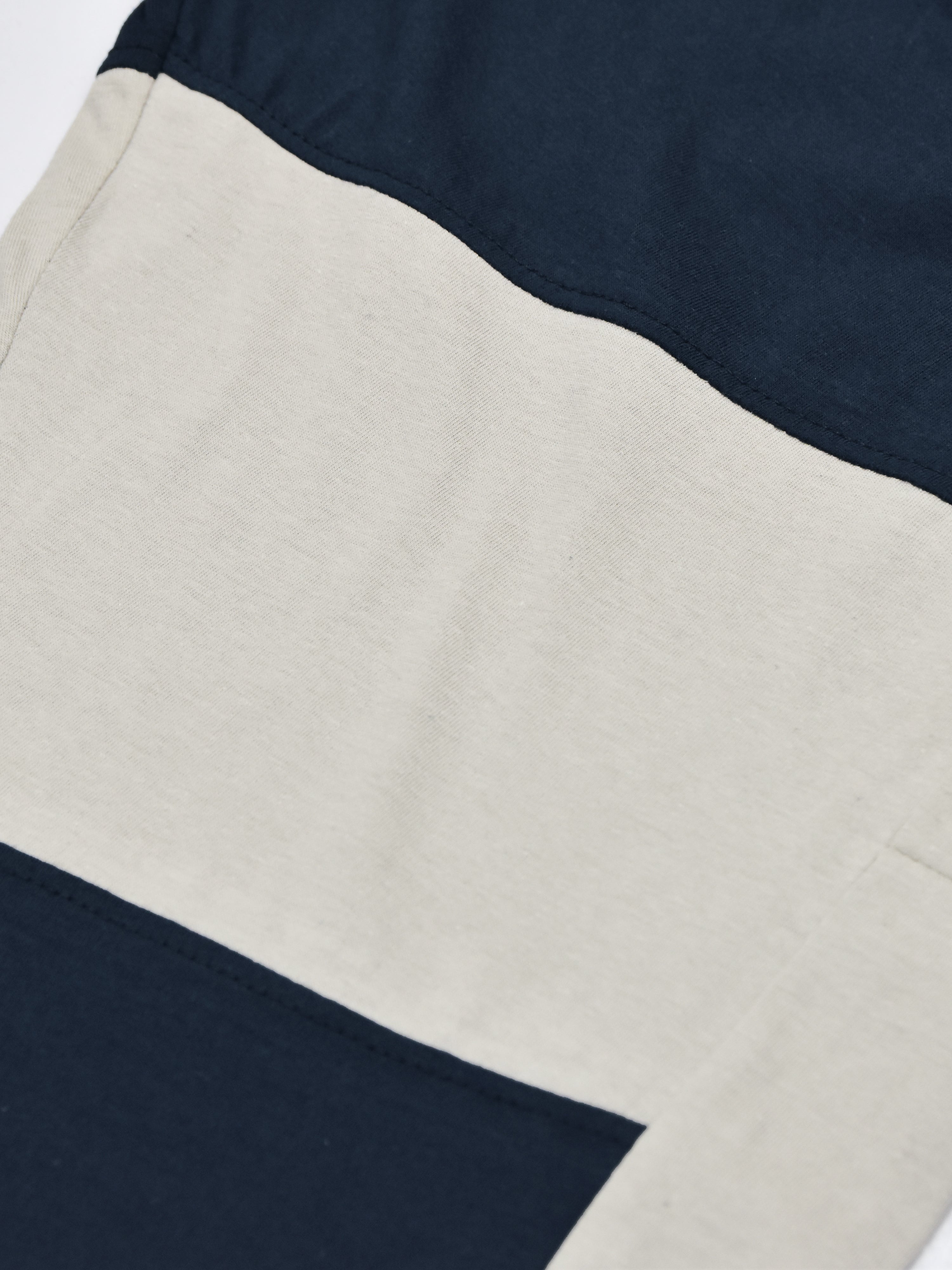 Summer Single Jersey Slim Fit Trouser For Men-Navy With Skin Pannel-RT2093