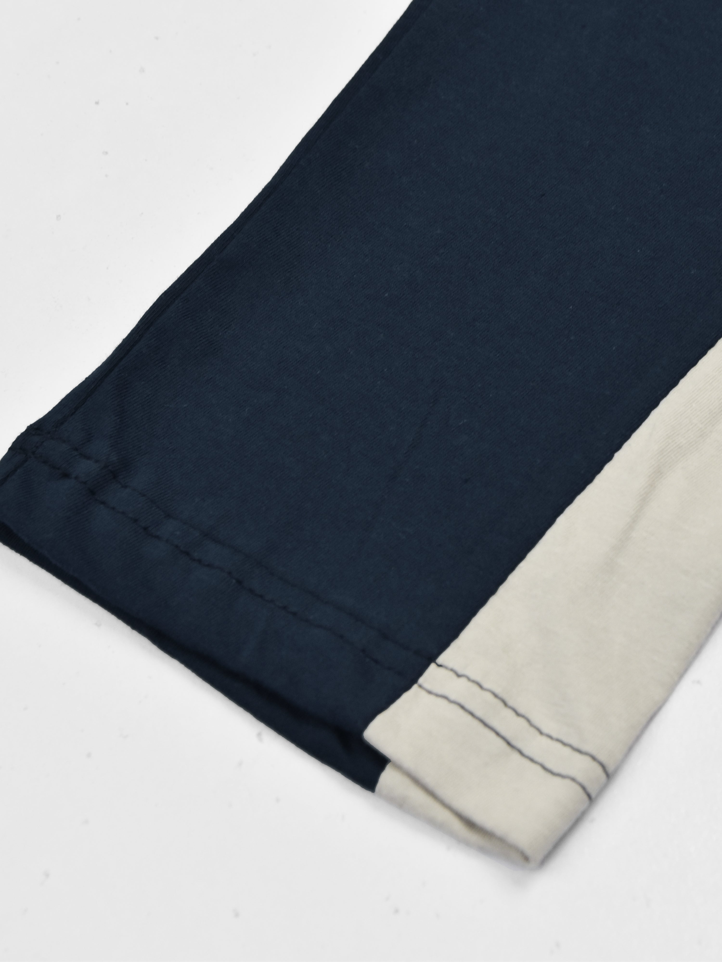 Summer Single Jersey Slim Fit Trouser For Men-Navy With Skin Pannel-RT2093