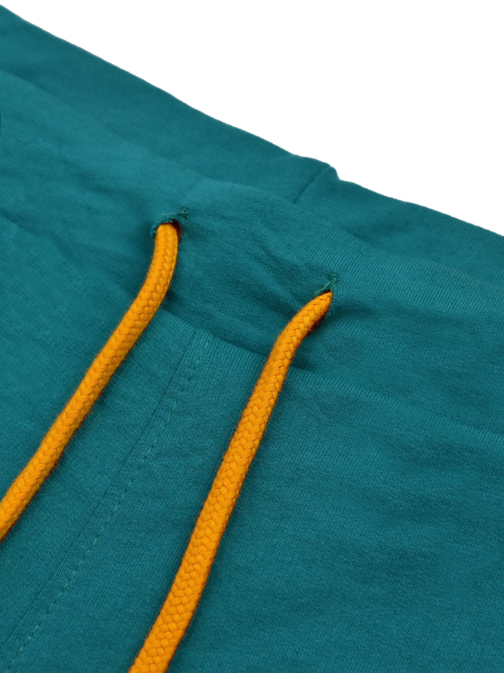 Summer Jersey Terry Slim Fit Bermuda Short For Men-Dark Cyan with Stripes-RT2439