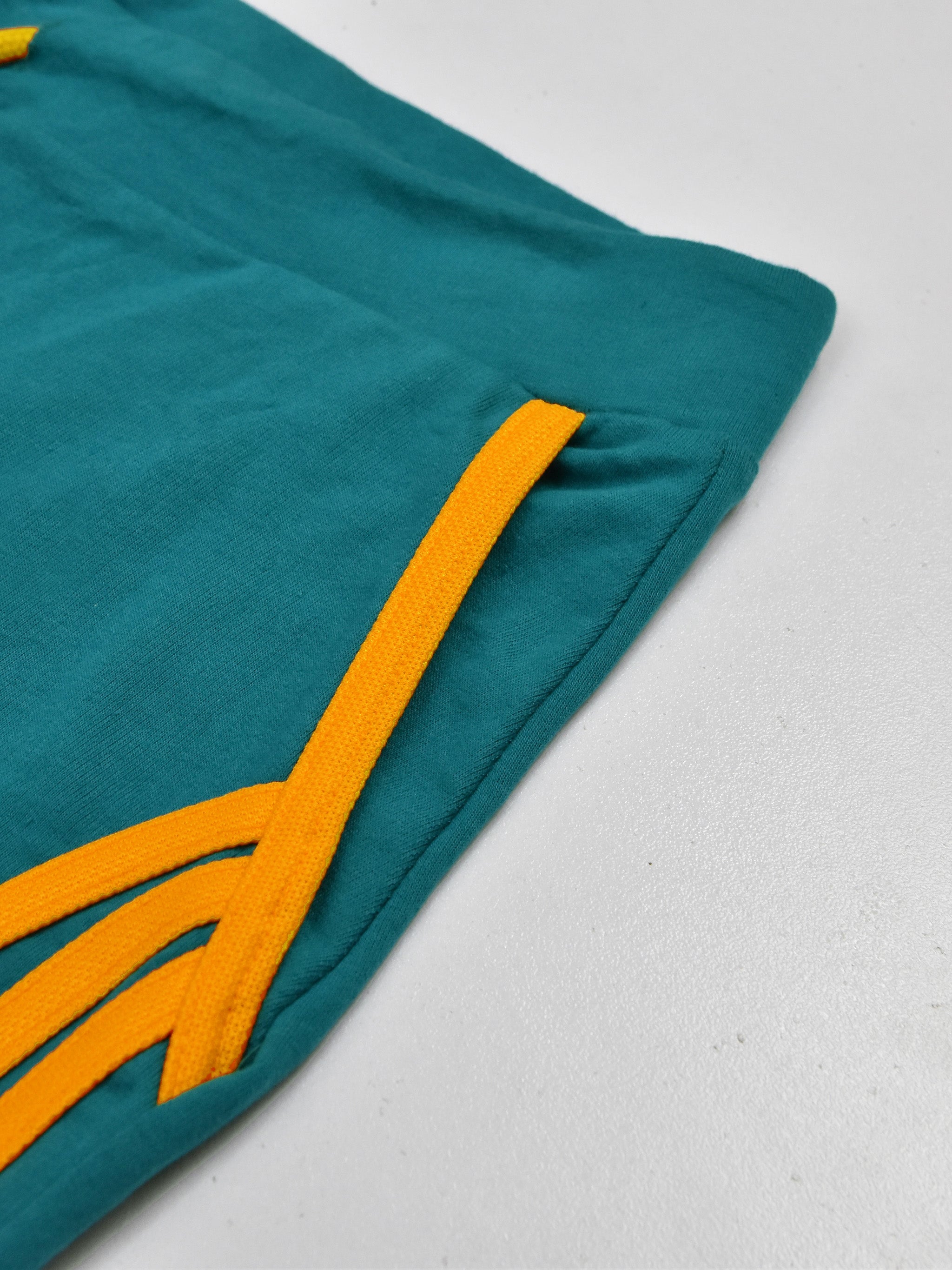 Summer Jersey Terry Slim Fit Bermuda Short For Men-Dark Cyan with Stripes-RT2439