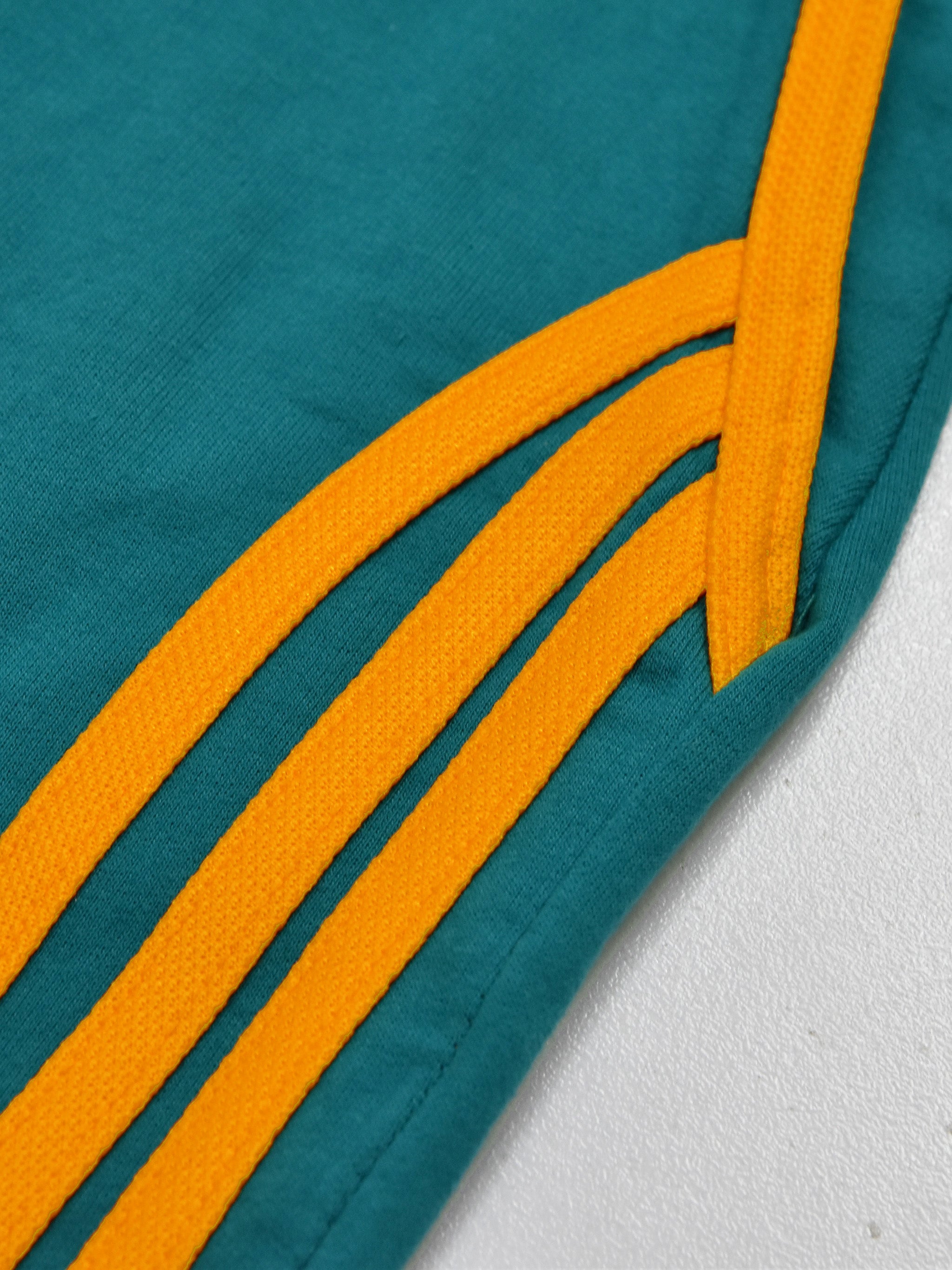 Summer Jersey Terry Slim Fit Bermuda Short For Men-Dark Cyan with Stripes-RT2439