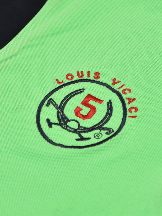 Summer Polo Shirt For Men-Lime Green & Dark Navy-RT16