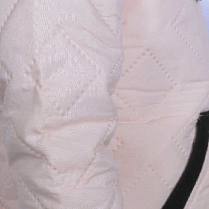 Quilted Zipper Hoodie For Kids-Light Pink-NA10130