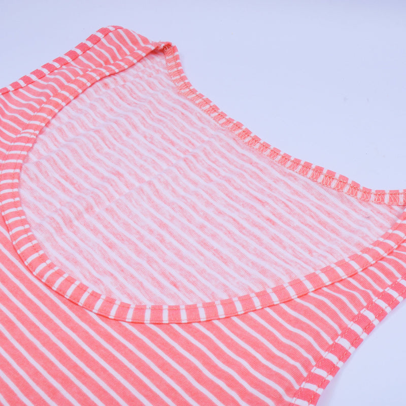 U.S Polo Sleeve Less Tank Top For Women-Pink Striper-RT604