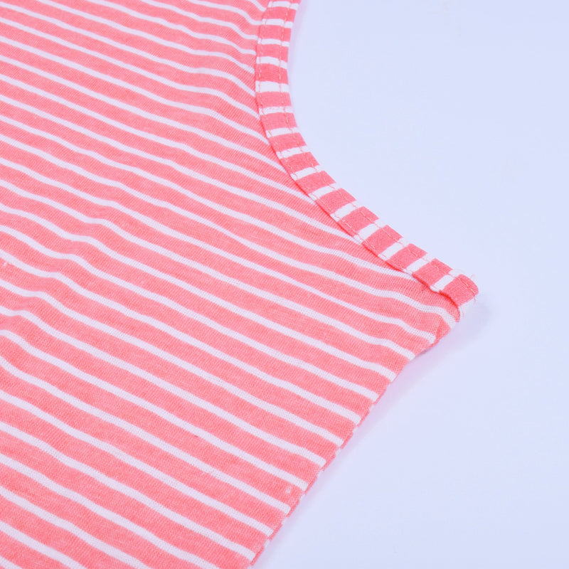 U.S Polo Sleeve Less Sleeping Suit For Women-Pink Striper-RT603