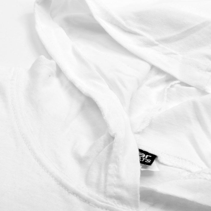 Popular Sport Half Sleeve Crop Hooded Tee Shirt For Women-White-RT595