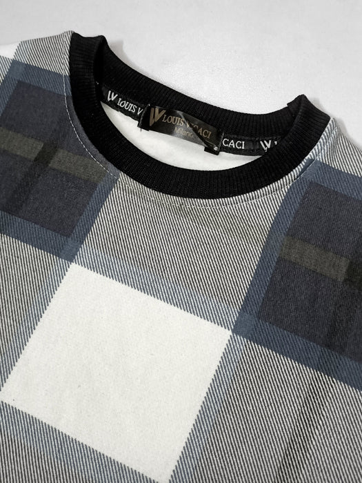 Louis Vicaci Fleece Sweatshirt For Kids Allover Check-SP1055/RT2205