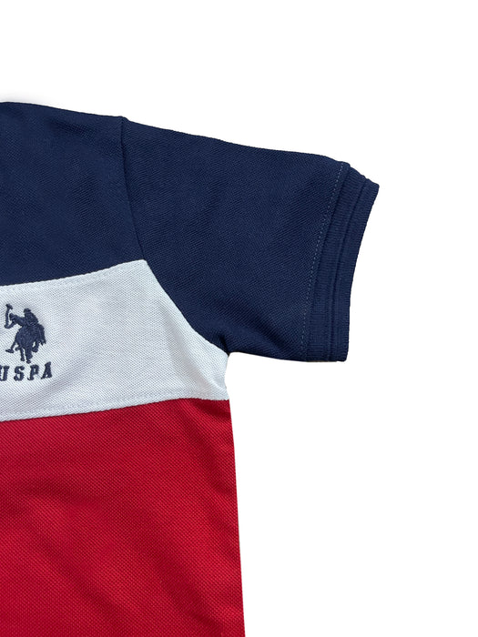 USPA Half Sleeve P.Q Polo Shirt For Kids-Navy & Red-RT1929