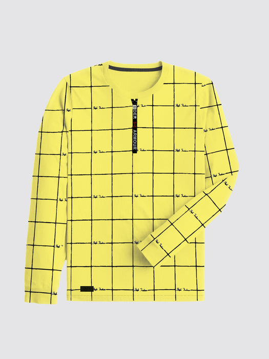 UA 1/3 Zipper Long Sleeve Tee Shirt For Men-Yellow-RT384
