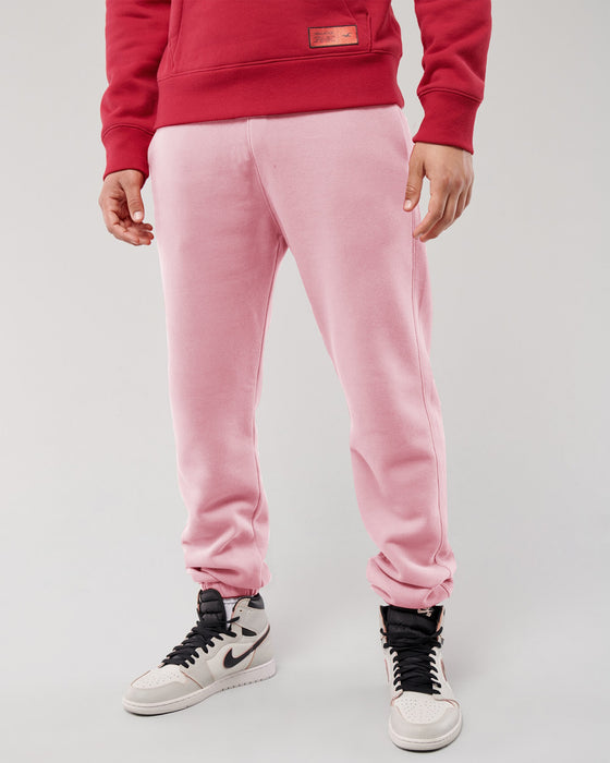 Boohoo Men Gathering Bottom Fleece Trouser For Men-Pink-BR14390