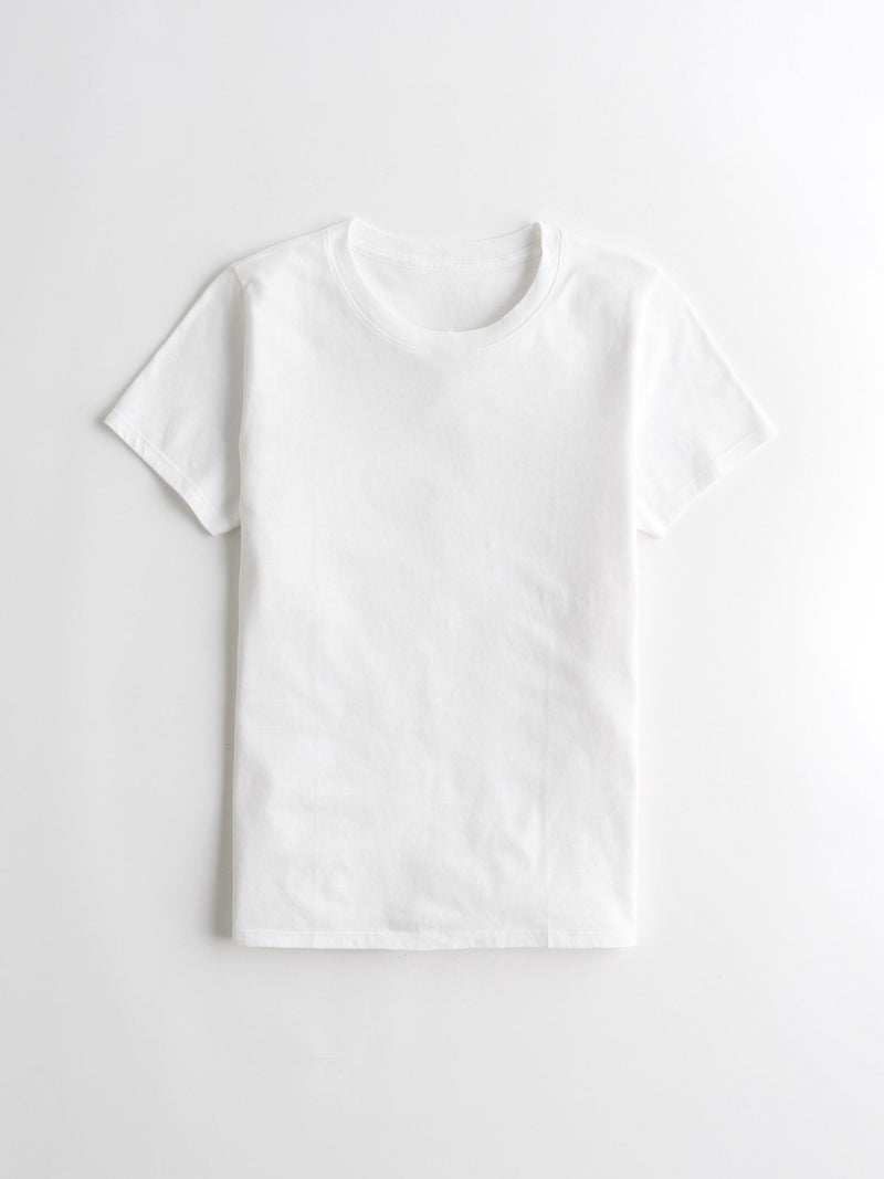 NXT Single Jersey Crew Neck Tee Shirt For Ladies-White-RT293