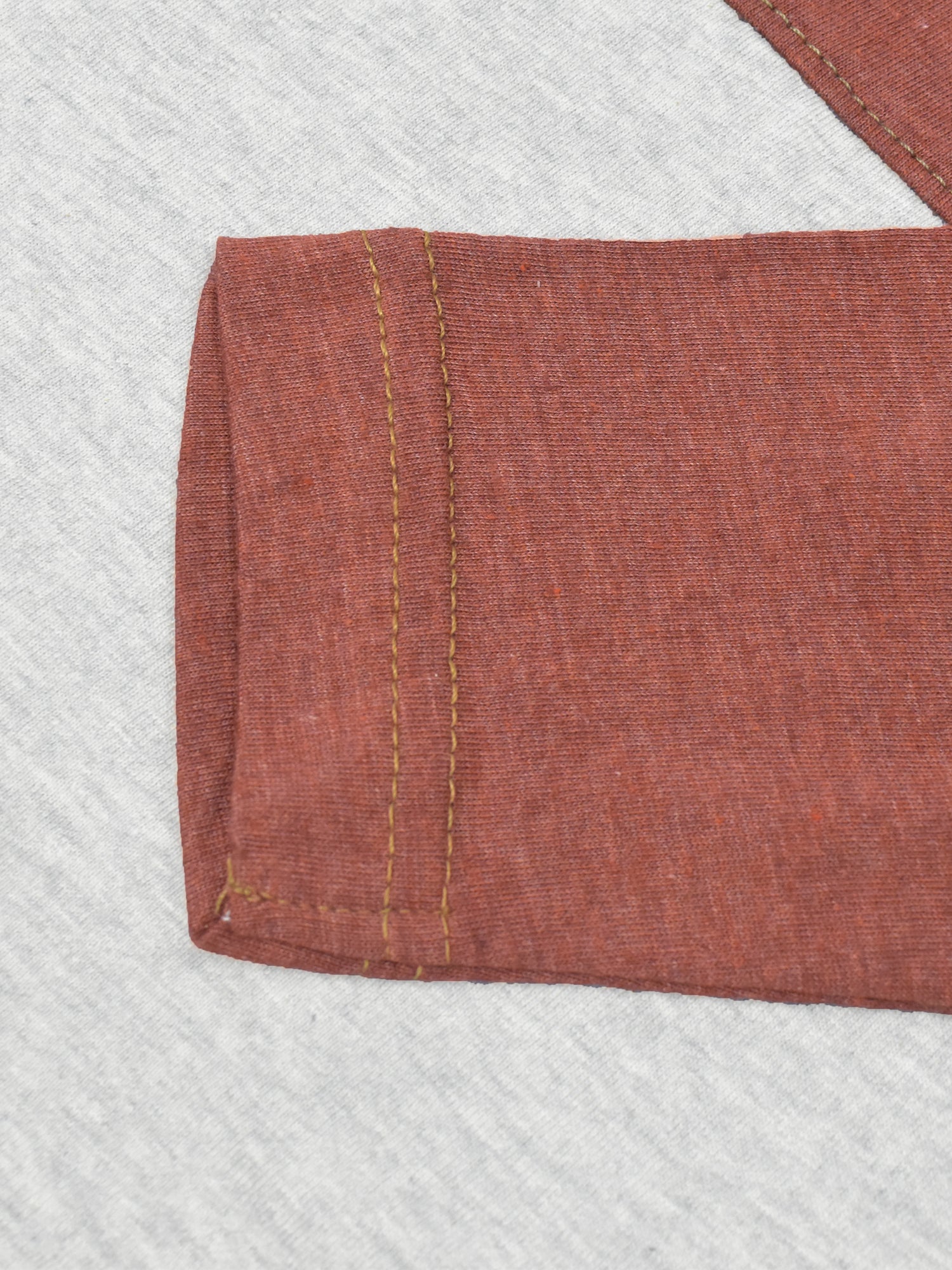 Champion Single Jersey Long Sleeve Polo Shirt For Kids-Green with Brown & Grey Melange Panels-RT979