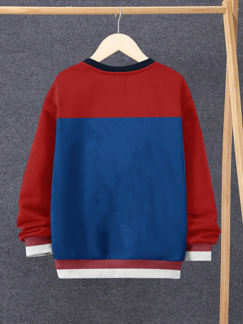 Louis Vicaci Fleece Sweatshirt For Kids-Blue & Red-RT2344