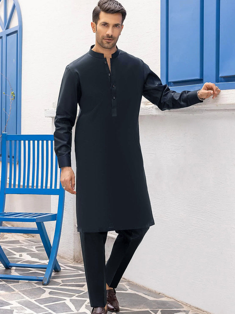 Maryland Cotton Sutton Unstitched Suit For Men-Navy-RT2447