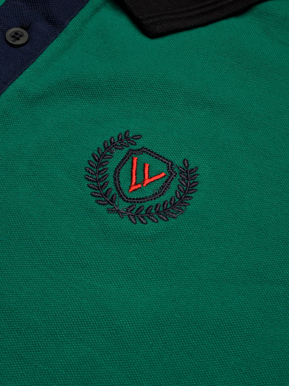 Summer Polo Shirt For Men-Dark Cyan Green Melange & Dark Navy-RT2368