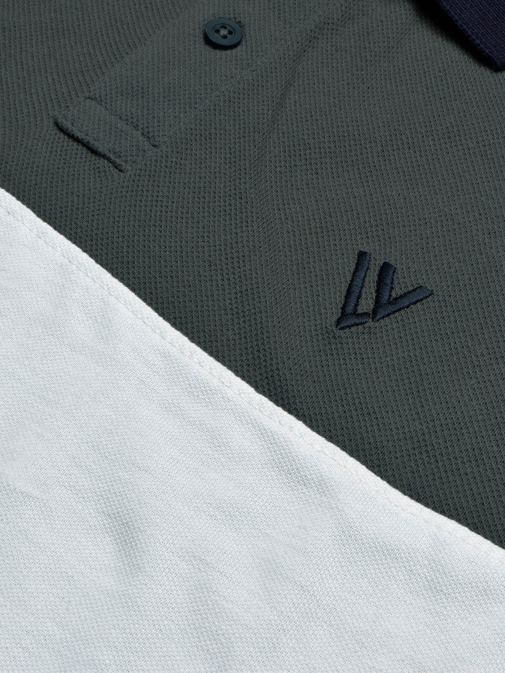 Summer Polo Shirt For Men-White with Dark Slate Grey-RT2361