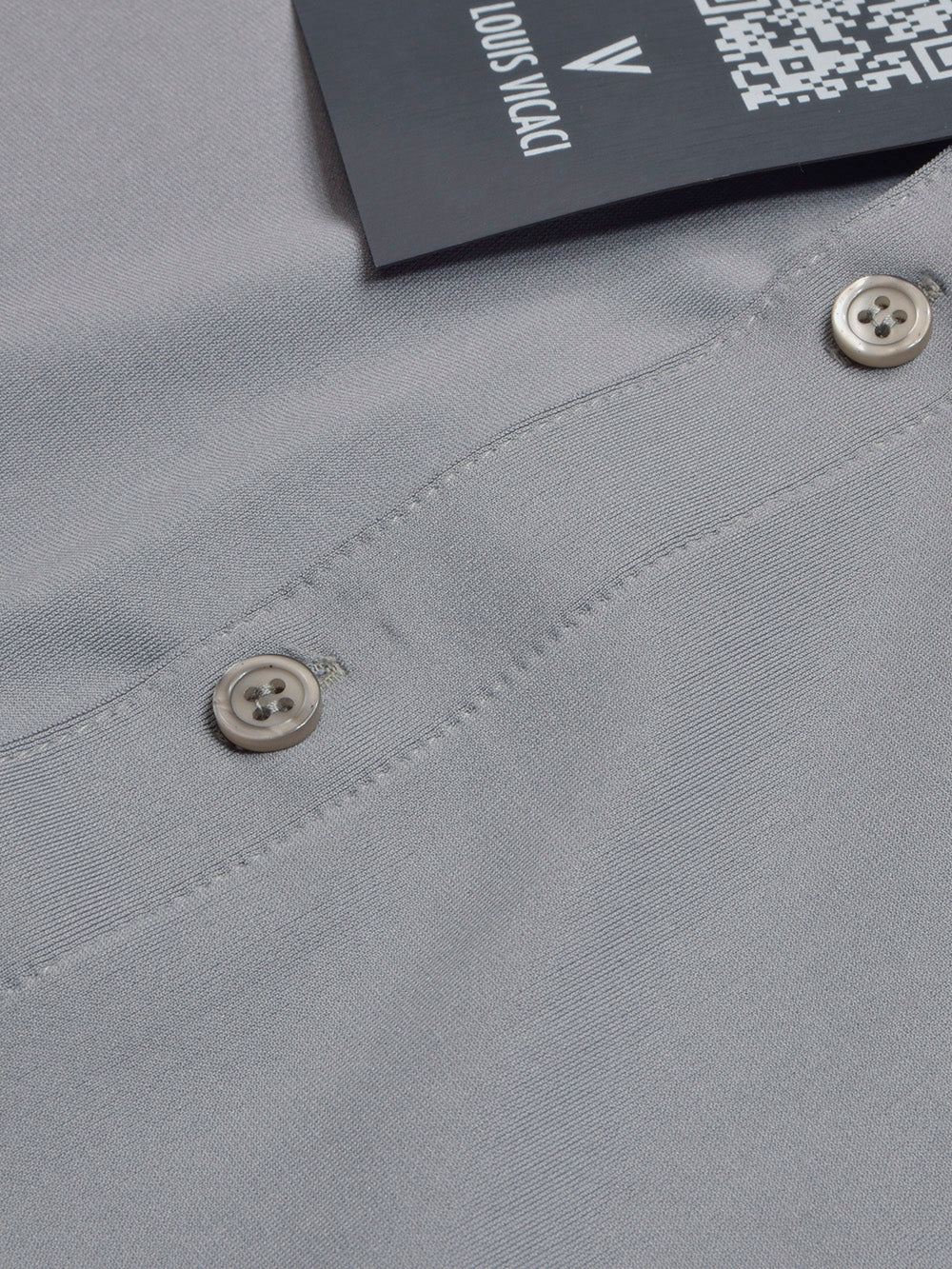 Louis Vicaci Super Stretchy Slim Fit Long Sleeve Summer Formal Casual Shirt For Men-Slate Grey-BE1069/BR13305