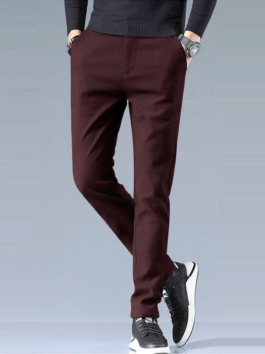Louis Vicaci Super Stretchy Slim Fit Lycra Pent For Men-Maroon-RT2438