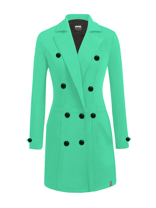 McKenzie Stylish Long Trench Coat For Ladies-Light Green-RT1053