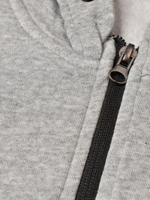 NK Terry Fleece Zipper Hoodie For Men-Grey Melange-RT2108