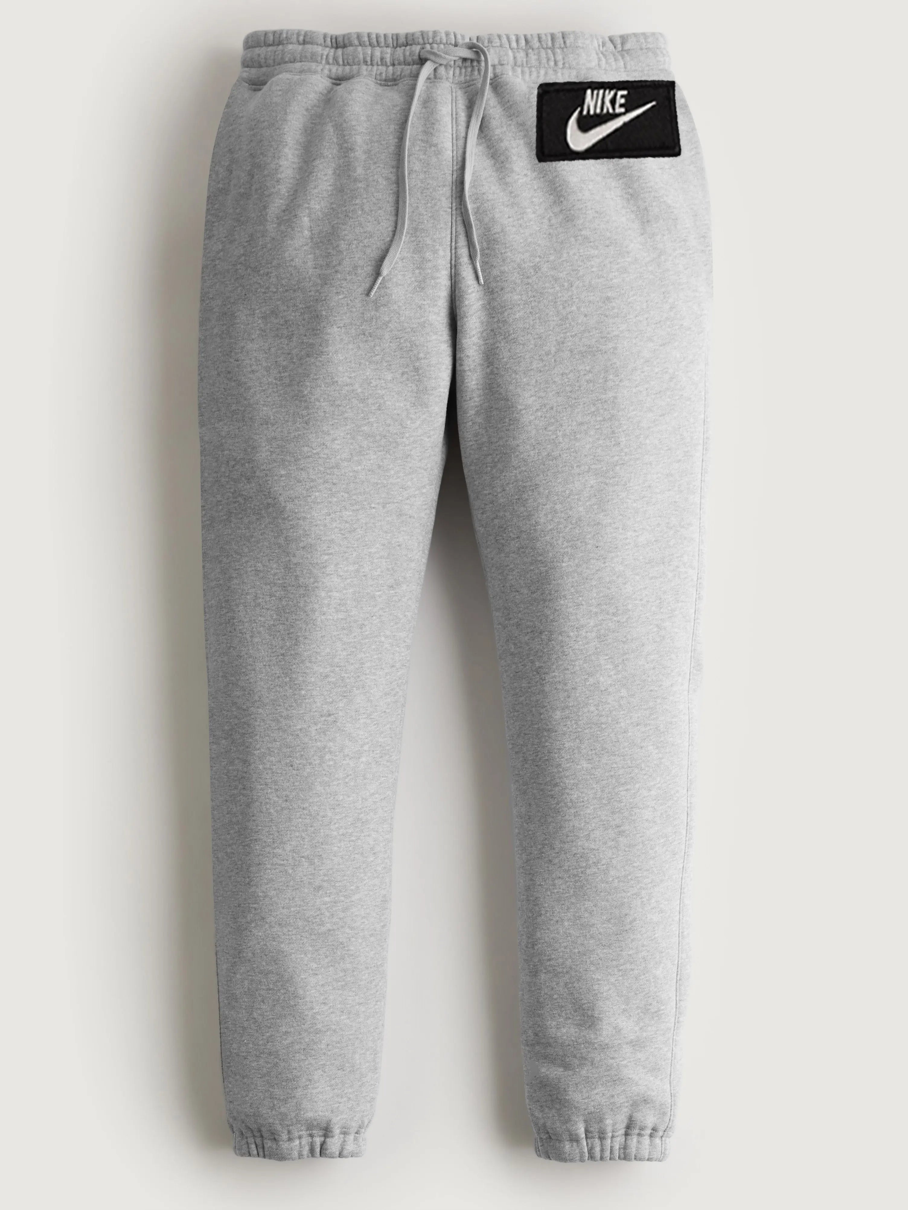 NK Fleece Gathering Bottom Trouser For Men-Grey Melange-BR14319
