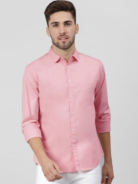 Oxen Nexoluce Premium Slim Fit Casual Shirt For Men-Pink-SP6356