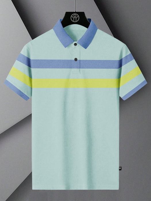 NXT Summer Polo Shirt For Men-Sky With Stripes-RT2353