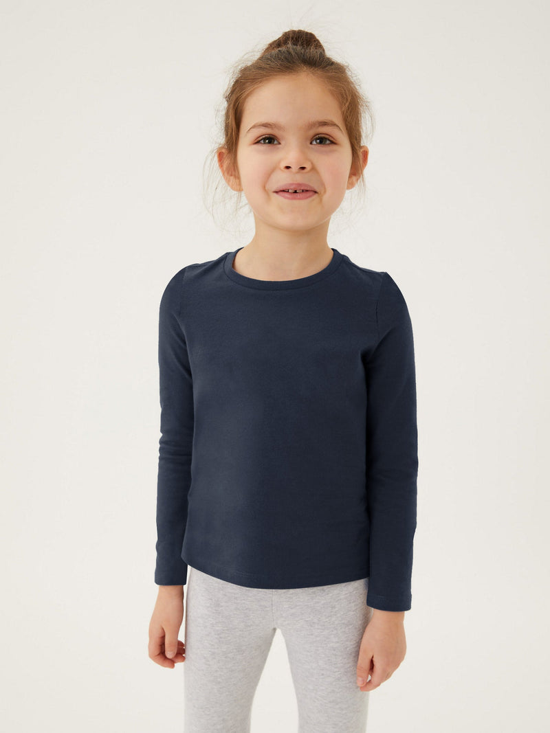 Maxx Single Jersey Half Sleeve Crew Neck Tee Shirt For Girls-Dark Navy-RT729