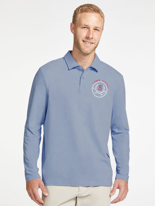 Louis Vicaci Long Sleeve P.Q Polo Shirt For Men-Slate Blue-RT1786