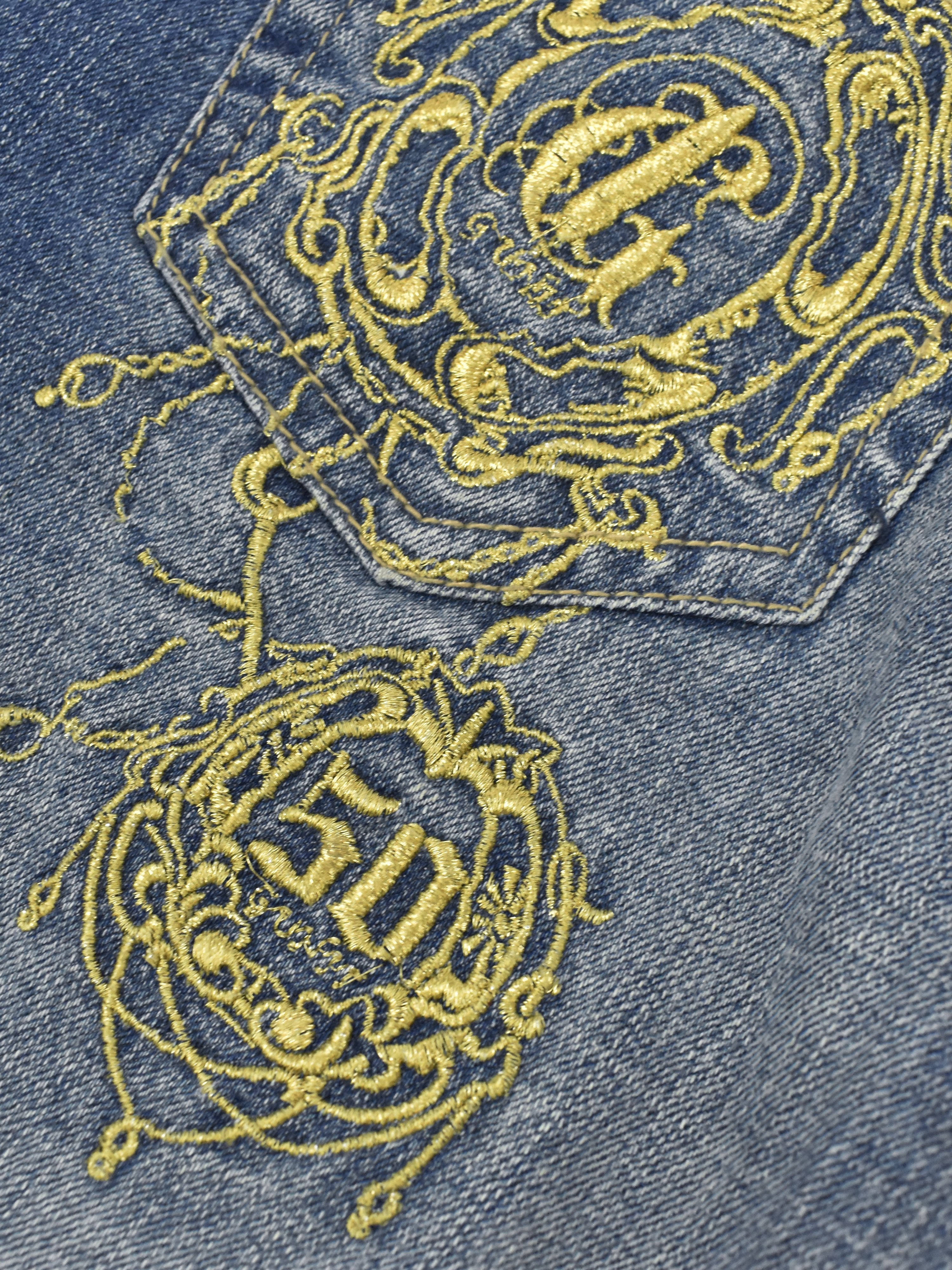 G.Unit Denim Short For Ladies-Navy Faded-F231