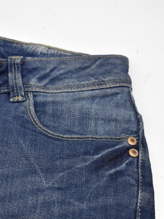 F&F Skinny Fit Stretch Denim For Men-Blue Faded With Grinded Style-F10