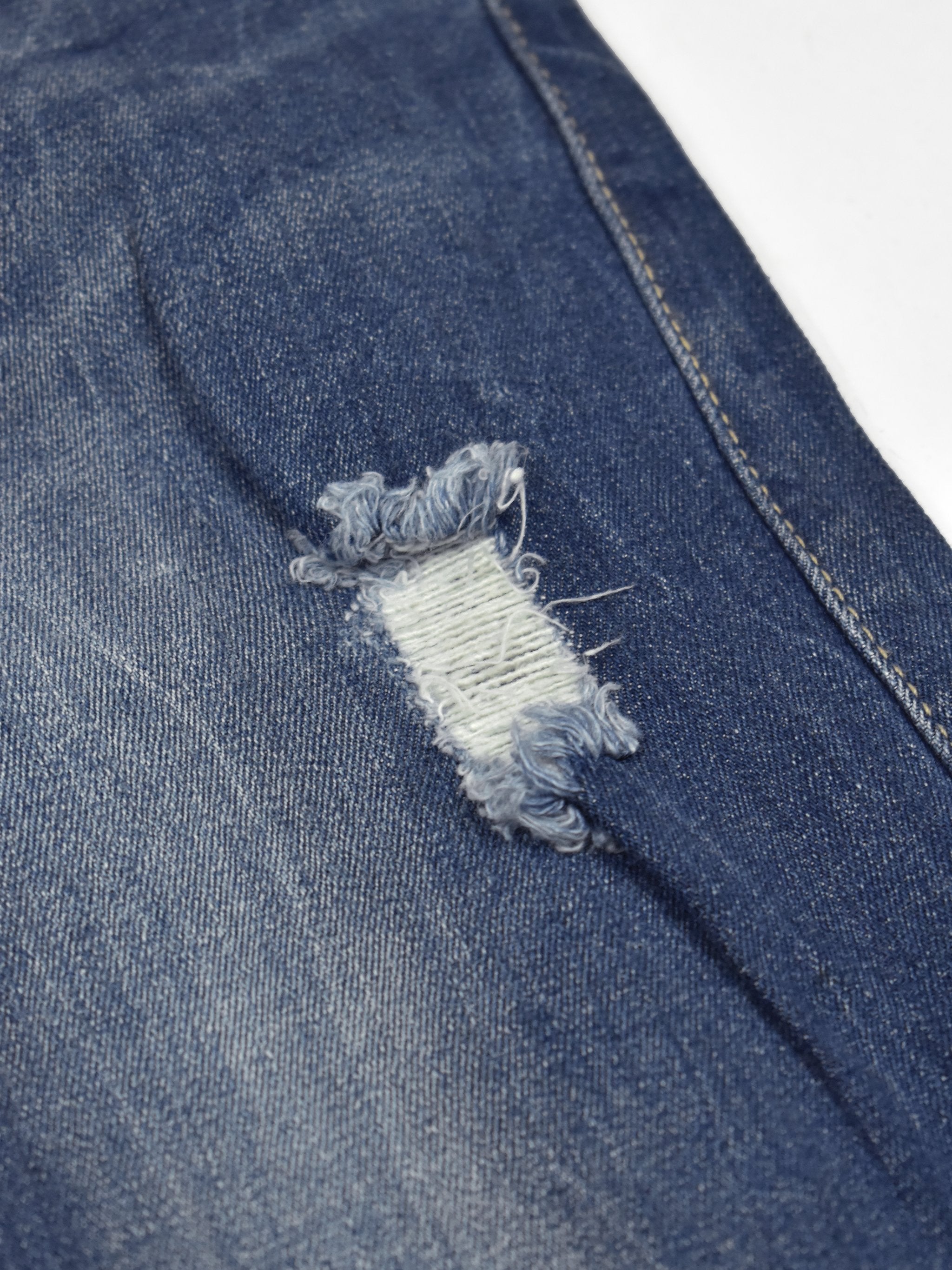 F&F Skinny Fit Stretch Denim For Men-Blue Faded With Grinded Style-F10