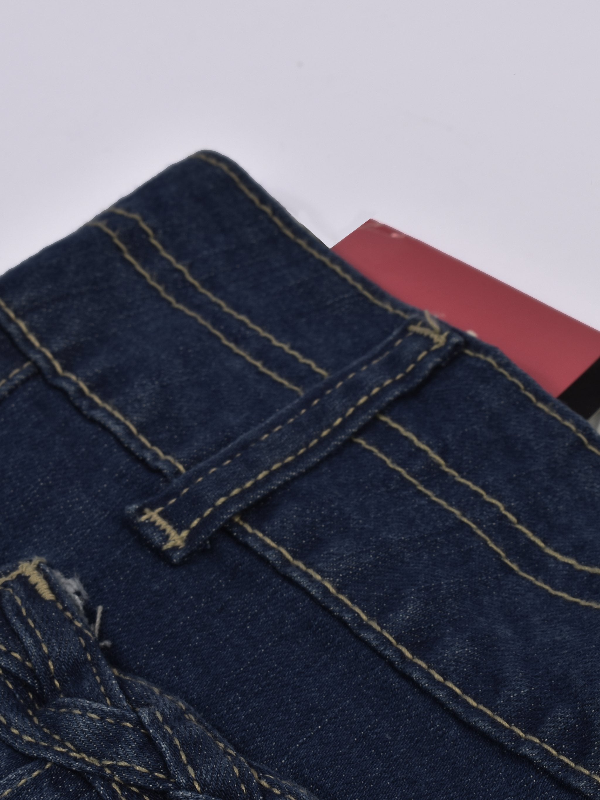 Flare Boot Cut Stretch Denim For Ladies-Dark Blue-F135