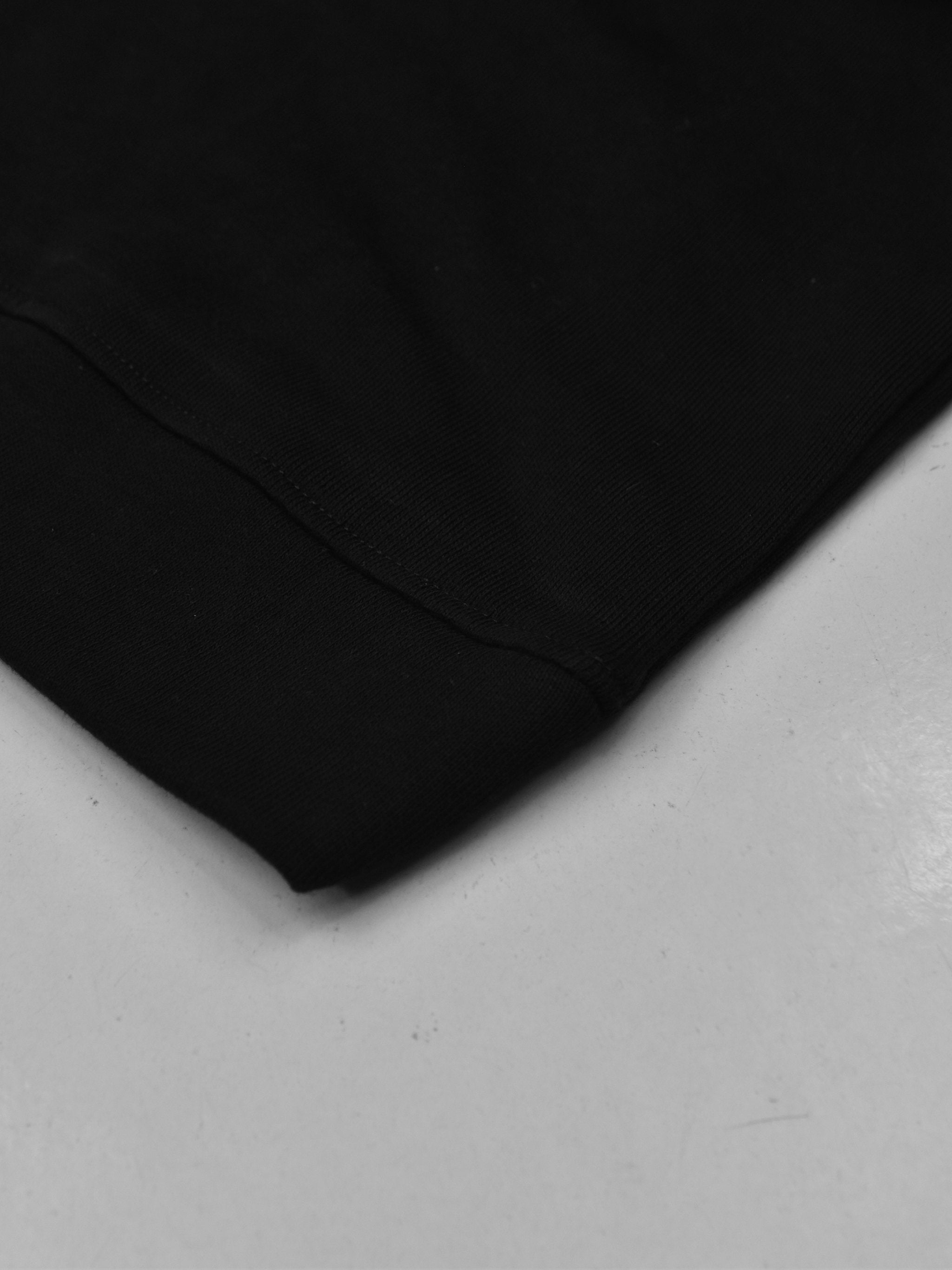 P&B Crew Neck Terry Fleece Sweatshirt For Men-Black-RT2132