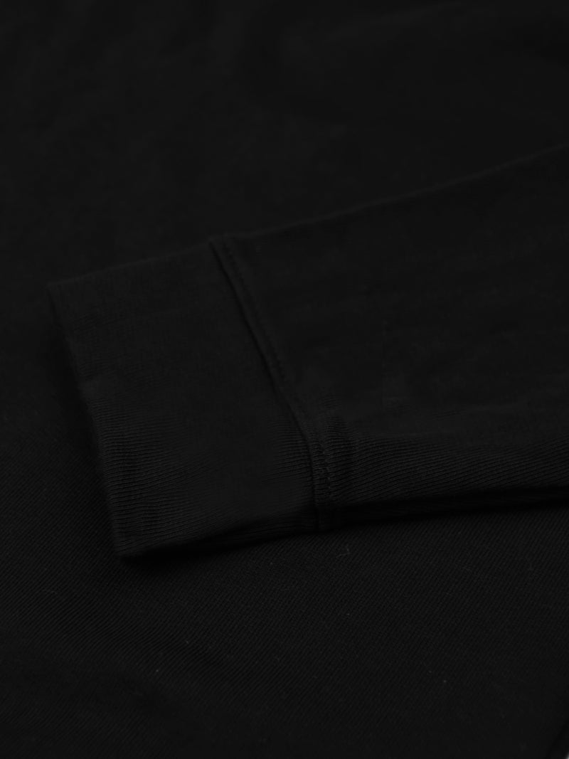 P&B Crew Neck Terry Fleece Sweatshirt For Men-Black-RT2132