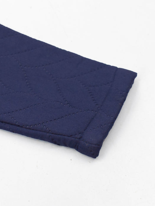 Mango Quilted Zipper Mock Neck Jacket For Kids-Dark Blue-NA13216