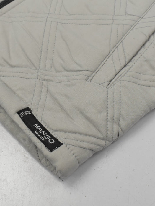 Mango Quilted Zipper Mock Neck Jacket For Kids-Grey-NA13218